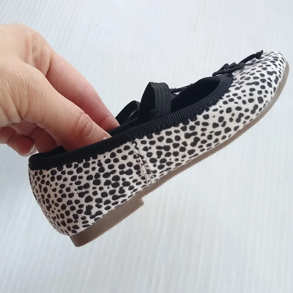 OLD NAVY black & white animal print baby girl flats